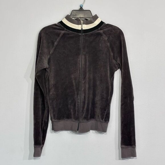 Juicy Couture | Girls M Grey Velour Full Zip Sweatshirt Jacket - Picture 1 of 13